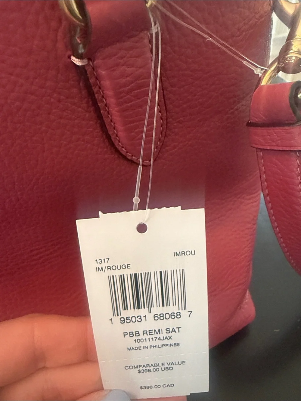 NWT Coach Pink Pebbled Leather Crossbody Satchel with Gold Hardware